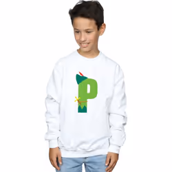 Disney - Sweat ALPHABET P IS FOR PETER PAN - Garçon (Blanc)