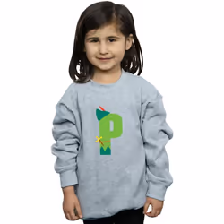 Disney - Sweat ALPHABET P IS FOR PETER PAN - Fille (Gris chiné)