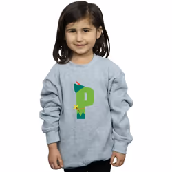 Disney - Sweat ALPHABET P IS FOR PETER PAN - Fille (Gris chiné)