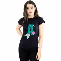 Disney - T-shirt ALPHABET A IS FOR ARIEL - Femme (Noir)
