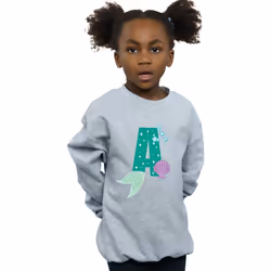 Disney - Sweat ALPHABET A IS FOR ARIEL - Fille (Gris chiné)