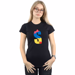 Disney - T-shirt ALPHABET S IS FOR SNOW WHITE - Femme (Noir)