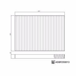 Filtre d'habitacle (filtre à pollen) BLUE PRINT ADBP250013