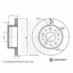Disque de frein BLUE PRINT ADBP430041 arrière, ventilé, 1 pièce - Vue supplémentaire 4