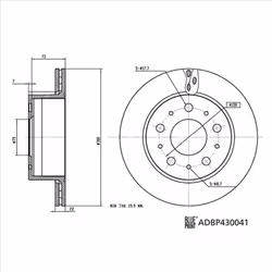 Disque de frein BLUE PRINT ADBP430041 arrière, ventilé, 1 pièce - Vue supplémentaire 7