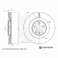 Disque de frein BLUE PRINT ADBP430046 arrière, ventilé, 1 pièce - Vue supplémentaire 4