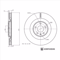 Disque de frein BLUE PRINT ADBP430046 arrière, ventilé, 1 pièce - Vue supplémentaire 7