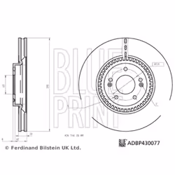 Disque de frein BLUE PRINT ADBP430077 avant, ventilé, 1 pièce - Vue supplémentaire 4