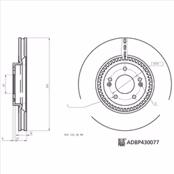 Disque de frein BLUE PRINT ADBP430077 avant, ventilé, 1 pièce - Vue supplémentaire 7