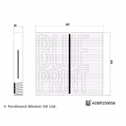 Filtre d'habitacle (filtre à pollen) BLUE PRINT ADBP250058