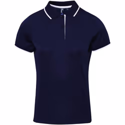 Premier Coolchecker - Polo sport - Femme (Bleu marine/Blanc)