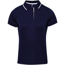 Premier Coolchecker - Polo sport - Femme (Bleu marine/Blanc)