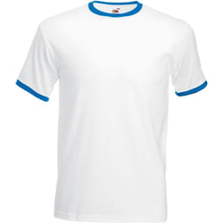 Fruit Of The Loom -T-shirt à manches courtes - Homme (Blanc/ Bleu roi)