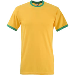 Fruit Of The Loom -T-shirt à manches courtes - Homme (Jaune foncé/ Vert tendre)