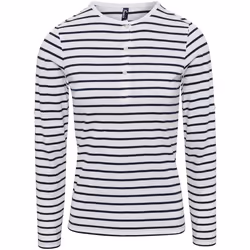 Premier - T-shirt LONG JOHN - Femme (Blanc / bleu marine)