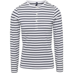 Premier - T-shirt LONG JOHN - Femme (Blanc / bleu marine)