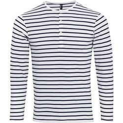 Premier - T-shirt à manches longues - Homme (Blanc/Bleu marine)