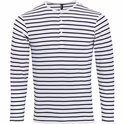 Premier - T-shirt à manches longues - Homme (Blanc/Bleu marine)