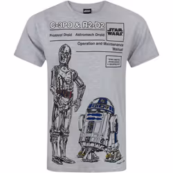 Star Wars - T-shirt C3PO et R2D2 - Homme (Gris)