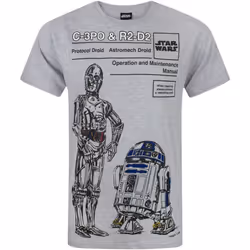 Star Wars - T-shirt C3PO et R2D2 - Homme (Gris)