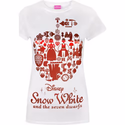 Disney - T-shirt métallisé ´Snow White and the Seven Dwarfs´ - Femme (Blanc / rouge)