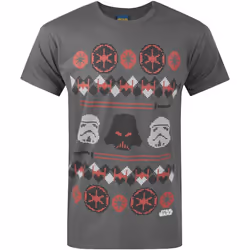 Star Wars - T-shirt de Noël Dark Vador FAIR ISLE - Homme (Gris)