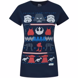 Star Wars - T-shirt de Noël côté obscur - Femme (Bleu)