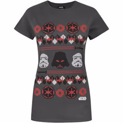 Star Wars - T-shirt de noël Dark Vador - Femme (Gris)