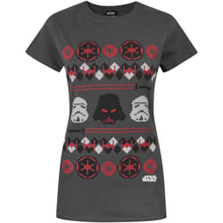 Star Wars - T-shirt de noël Dark Vador - Femme (Gris)