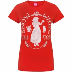 Disney - T-shirt Blanche-Neige effet vieilli - Femme (Rouge)