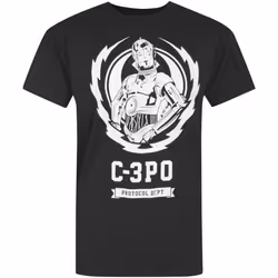 Star Wars - T-shirt ´C-3PO Protocol Dept´ - Homme (Noir)