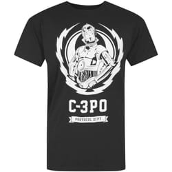 Star Wars - T-shirt ´C-3PO Protocol Dept´ - Homme (Noir)