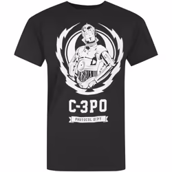Star Wars - T-shirt ´C-3PO Protocol Dept´ - Homme (Noir)