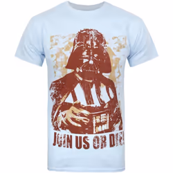 Star Wars - T-shirt Dark Vador ´Join Us Or Die!´ - Homme (Bleu pâle)
