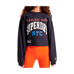 Sweat Superdry Varsity Arch Batwing Crew Femme Bleu
