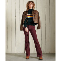 Pantalon Jean slim évasé en velours côtelé à taille mi-haute femme Superdry
