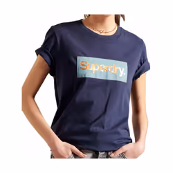 T shirt Superdry Cl platina Femme Bleu