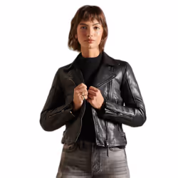 Blouson de motard en cuir classique femme Superdry - 40