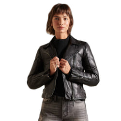 Blouson de motard en cuir classique femme Superdry - 40