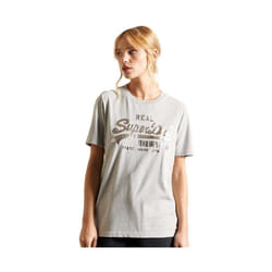 T shirt Superdry Real vintage logo Femme Gris