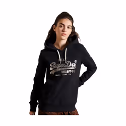 Sweat Superdry Vintage logo Femme Noir