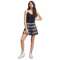 Mini jupe plissée à carreaux femme Superdry