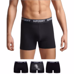 Boxer Superdry Pack x3 unlimited logo Homme Noir