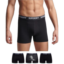 Boxer Superdry Pack x3 unlimited logo Homme Noir