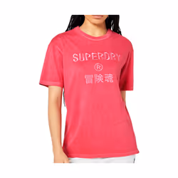 T-shirt ample femme Superdry Code Logo Garment Dye