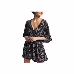 Combinaison Vintage Beach Viscose Noir