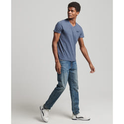 T-Shirt Vintage Emb Vee Coton Bleu