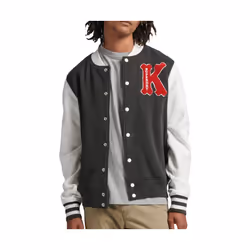 Blouson Vintage Collegiate Coton Noir