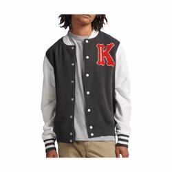 Blouson Vintage Collegiate Coton Noir