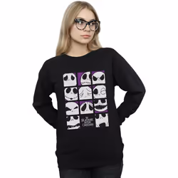 Disney - Sweat NIGHTMARE BEFORE CHRISTMAS MANY FACES OF JACK - Femme (Noir)